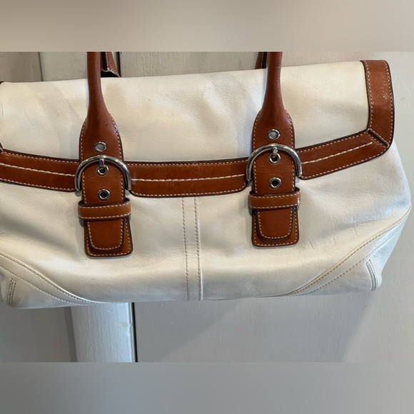 Vintage Coach 9636 Leather Soho Hamptons Satchel brown trim, buckles, tag - Picture 6 of 15